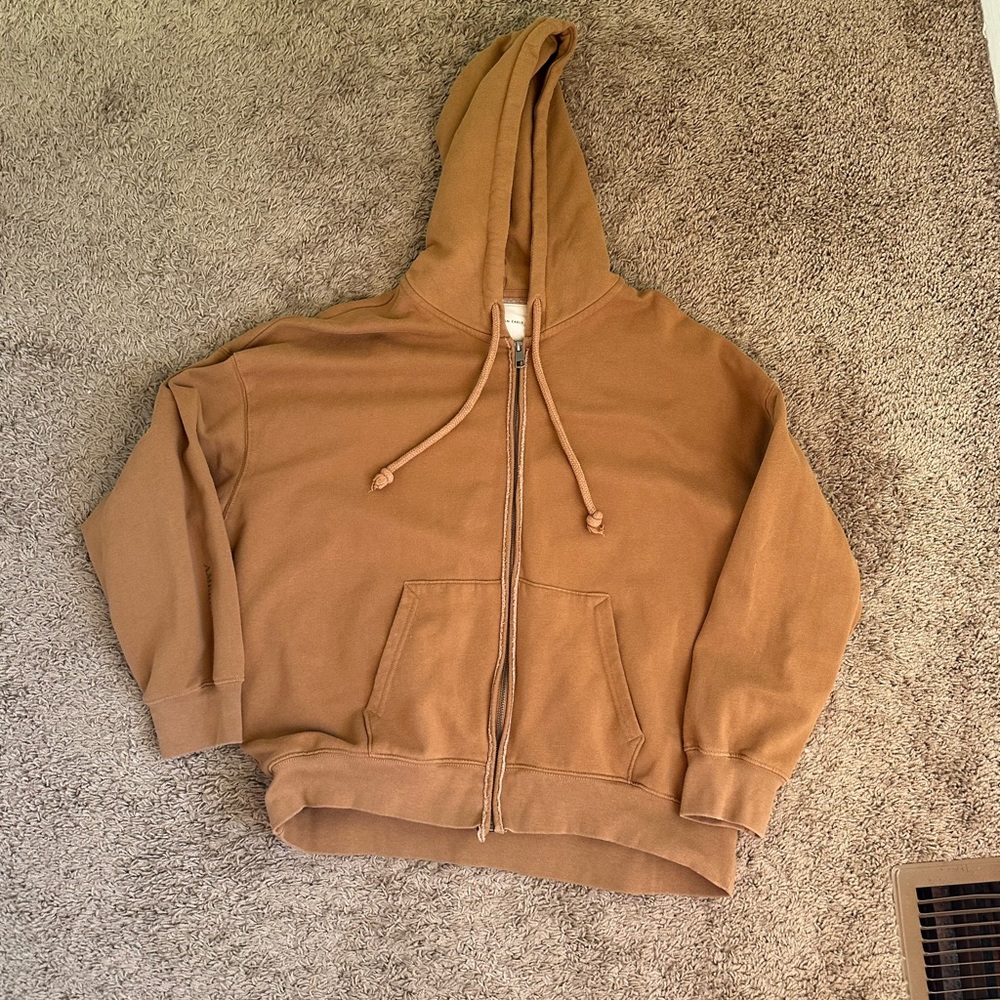 women’s american eagle zip up hoodie light brown